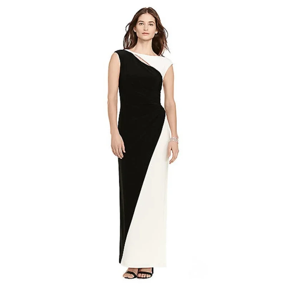 Lauren Ralph Lauren | Dresses | Lauren Ralph Lauren Evening Lrl Colorblock Jersey Black White Gown Size 6 | Poshmark Lauren Ralph Lauren | Dresses | Lauren Ralph Lauren Evening Lrl Colorblock Jersey Black White Gown Size 6 | Poshmark
